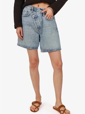 Agolde Criss Cross Denim Shorts